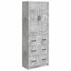 vidaXL Kastenset 2 st 66 x 34,5 x 87 cm Bewerkt hout Betongrijs