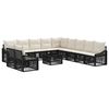 vidaXL Tuinbankenset 12 pcs Zwart poly rattan