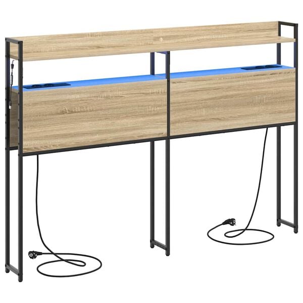 vidaXL Opslag hoofdbord met plank Sonoma eiken 150 cm Bewerkt hout