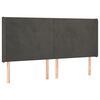 vidaXL Hoofdbord met randen 203x16x118/128 cm fluweel donkergrijs