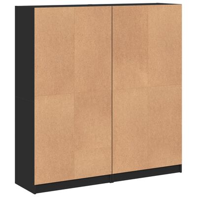 vidaXL Boekenkast met deuren 136x37x142 cm bewerkt hout zwart