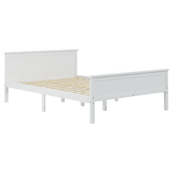 vidaXL Bedframe massief grenenhout wit 160x200 cm
