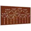 vidaXL Wanddecoratie tuin bloemenontwerp 105x55 cm cortenstaal