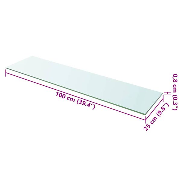 vidaXL Schappen 2 st 100x25 cm glas transparant