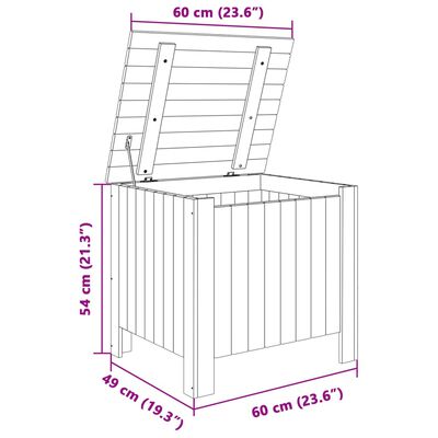 vidaXL Opbergbox met deksel RANA 60x49x54 cm massief grenenhout wit