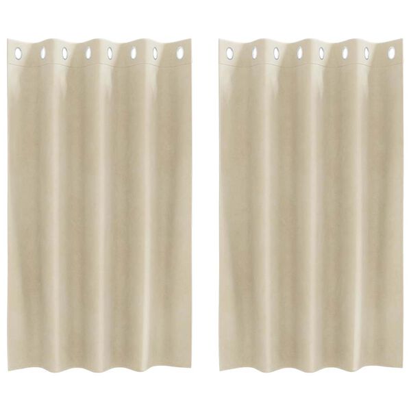 vidaXL Verduisterende gordijnen 2 pcs Cr&egrave;me 140 x 140 cm Fluweel