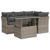 vidaXL 5-delige Loungeset met kussens poly rattan grijs