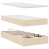vidaXL Ottoman bed met matras 80x200cm stof crèmekleurig