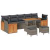 vidaXL Tuinbankenset met kussen 13 pcs Grijs poly rattan