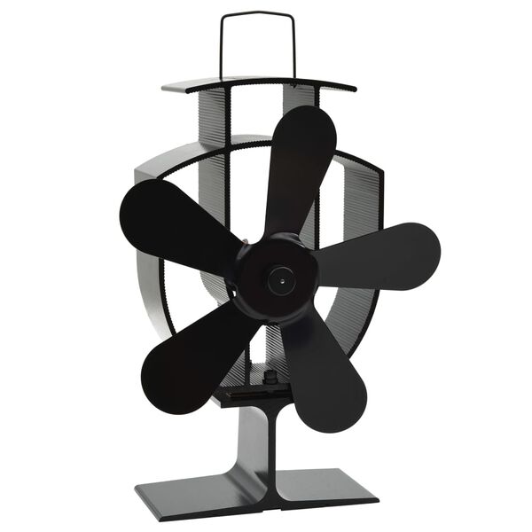 vidaXL Kachelventilator met 5 vinnen zwart