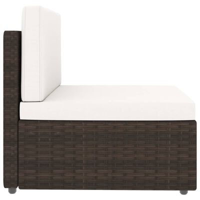 vidaXL 2-delige Loungeset poly rattan bruin