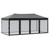 vidaXL Partytent inklapbaar met zijwanden 3x6 m zwart