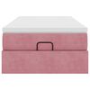 vidaXL Ottoman bed met matras 90x200cm fluweel roze