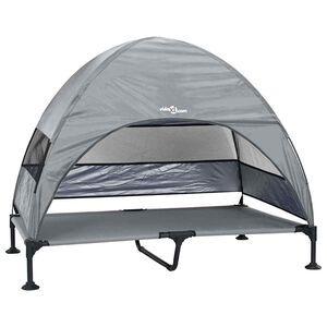 vidaXL Verhoogd Hondenbed Lichtgrijs 127 x 81 x 108 cm Stof en Staal