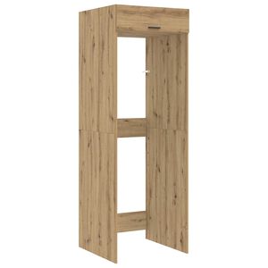 vidaXL Wasmachinekast Artisan Eiken 67,5 x 68 x 200 cm Bewerkt hout
