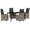 vidaXL Tuin eettafelset 5 st Grijs poly rattan