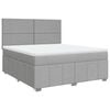 vidaXL Boxspring met matras stof lichtgrijs 180x200 cm