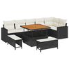 vidaXL Tuinbankenset 9 pcs Zwart poly rattan