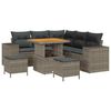 vidaXL Tuin Sofa Set met kussen met opslag 8 pcs Grijs poly rattan