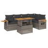 vidaXL 6-delige Loungeset met kussens poly rattan acacia grijs
