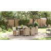 vidaXL Tuin eettafelset 7 pcs Beige poly rattan