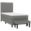 vidaXL Boxspring met matras stof donkergrijs 90x190 cm
