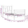 vidaXL Bedframe met hoofdbord massief hout 90x200 cm