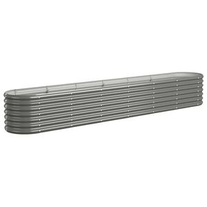 vidaXL Plantenbak 260x40x36 cm gegalvaniseerd staal grijs