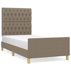 vidaXL Bedframe zonder matras 90x200 cm stof taupe