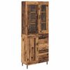 vidaXL Hoge kast 2 st Oud Hout 69,5 x 34 x 180 cm Bewerkt hout