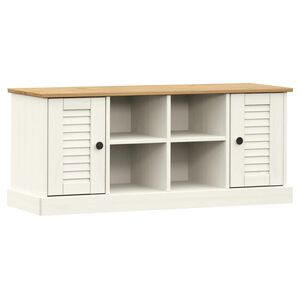 vidaXL Schoenenbank VIGO 106x35x40 cm massief grenenhout wit