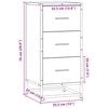 vidaXL Dressoir 35,5x35x76 cm bewerkt hout en metaal bruin eikenkleur