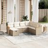 vidaXL 7-delige Loungeset met kussens poly rattan beige