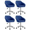 vidaXL Eetkamerstoelen draaibaar 4 st stof blauw
