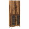 vidaXL Hoge kast 2 st Oudhout 69,5 x 34 x 180 cm Bewerkt hout