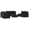 vidaXL 7-delige Loungeset met kussens poly rattan zwart