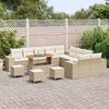 vidaXL Tuin Sofa Set met kussen 14 pcs Beige poly rattan