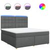 vidaXL Boxspring met matras stof donkergrijs 180x200 cm