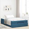 vidaXL Bedframe met matras met matras 2 pcs Blauw Fluweel