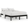 vidaXL Bedframe massief hout zwart 150x200 cm
