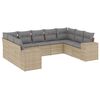 vidaXL 9-delige Loungeset met kussens poly rattan beige