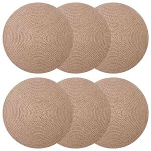 vidaXL Jute placematten 6 st Naturel 100% Tossa Jute