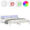 vidaXL Bedframe met hoofdeinde Wit 200 x 200 cm Massief grenenhout