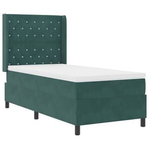 vidaXL Boxspringbed met matras Donkergroen 100 x 200 cm Fluweel