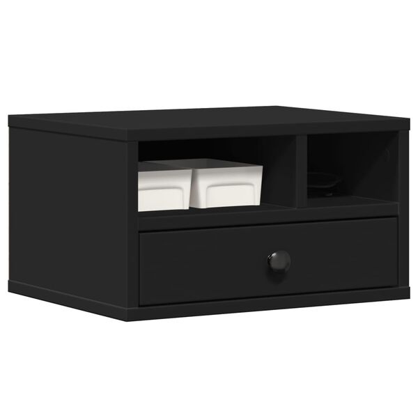 vidaXL Printerkastje 40x32x22,5 cm bewerkt hout zwart