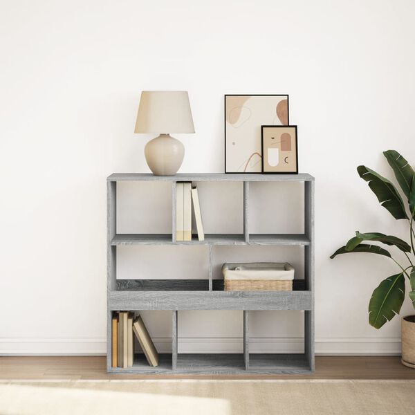vidaXL Boekenkast/kamerscherm 100x33x94,5 cm grijs sonoma eiken