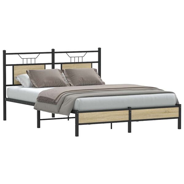 vidaXL Bedframe zonder matras hout sonoma eikenkleurig 140x200 cm