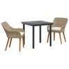 vidaXL Tuin eettafelset 3 st Beige poly rattan