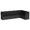 vidaXL 7-delige Loungeset met kussens poly rattan zwart