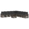 vidaXL Tuinbankenset 10 st Grijs en Donkergrijs poly rattan